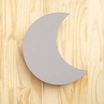 Luminária Infantil de Parede Lua Cinza