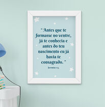 Quadro Infantil Antes que te formasse no ventre Jeremias 1:5 Versículo