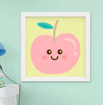 Quadro Infantil Bebê Menina Frutinha Maçã 