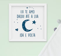 Quadro Infantil Menino Espaço Frase Te Amo Daqui Até a Lua