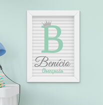 Quadro Infantil Menino Letra Nome Coroa Personalizado