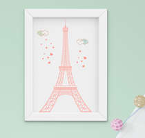 Quadro Bebê Infantil Menina Paris Torre Eiffel 