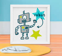 Quadro Decorativo Infantil Bebê Menino Robozinho Star 