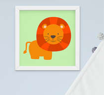 Quadro Decorativo Infantil Bebê Menino Safari Leão