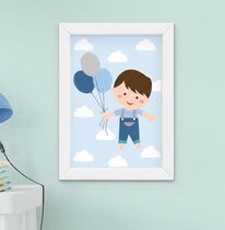 Quadro Quarto Bebê Menino Balão