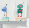 Quadro Decorativo Infantil Bebê Menino Robô e Nave Kit 3 Peças