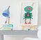 Quadro Decorativo Infantil Bebê Menino Robô e Nave Kit 3 Peças
