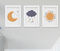 Quadro Infantil Céu Boho Sol Lua Nuvem