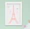 Quadro Infantil Quarto Bebê Menina Torre Eiffel Kit 3 Peças