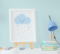 Quadro Infantil Quarto Bebê Menino Chuva de Amor Kit 3 Peças