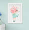 Quadro Infantil Quarto Bebê Menina Jardim Flores Aquarela Kit 4 Peças
