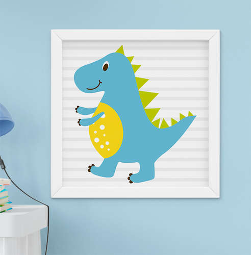 Quadro Quadro Decoração Infantil desenho dinossauro verde